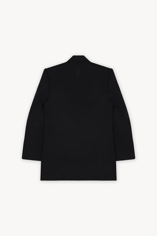 Double-Breasted Canvassed Jacket in wool